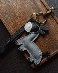 Donkey Bag Charm handcrafted from premium leather. Hand-stitched over three days and gift boxed for bags, keys, or car keys.