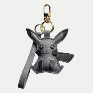 Electric mouse bag charm handcrafted from premium leather, hand-stitched over three days and gift boxed for bags, keys, or car key accessories.