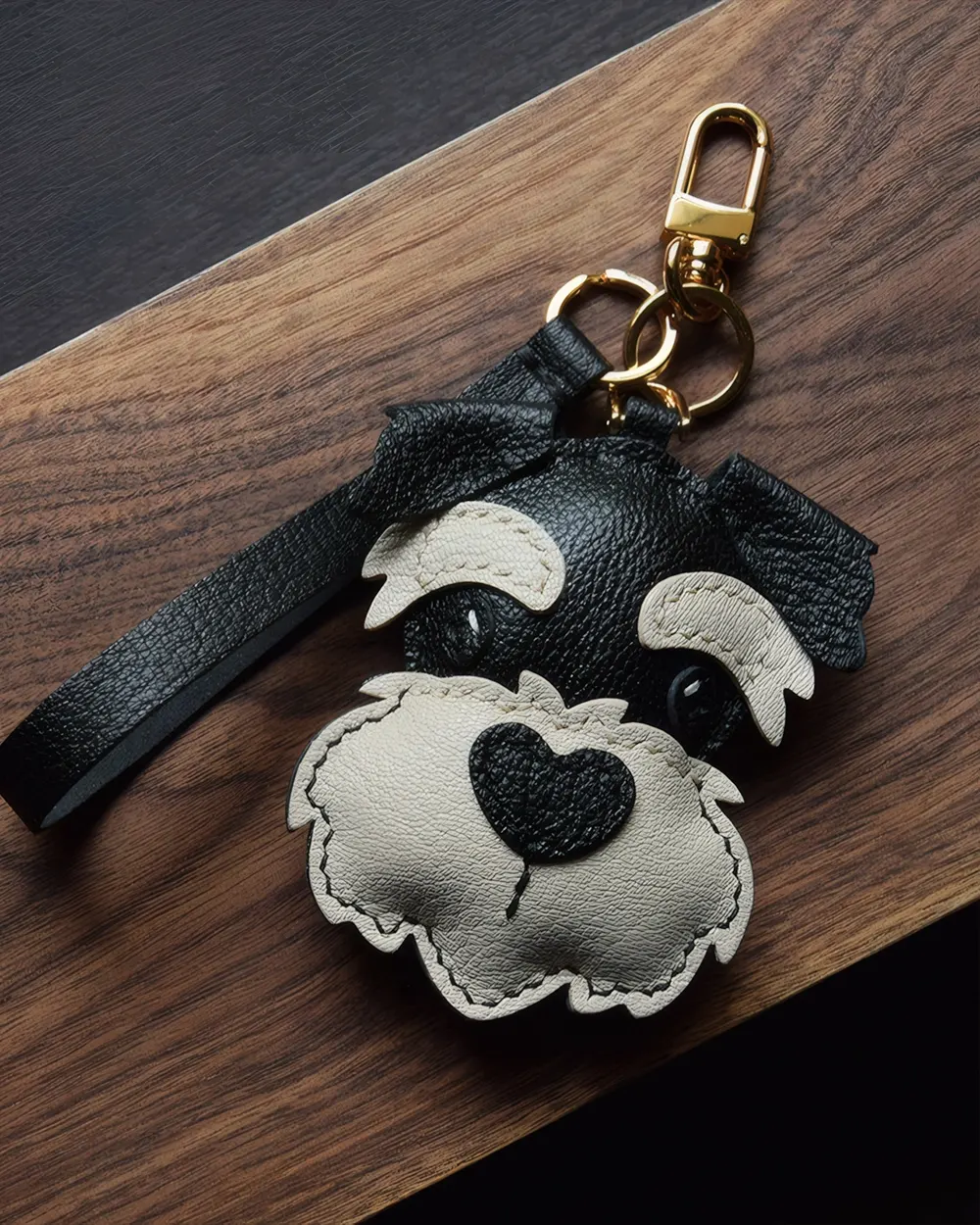 Schnauzer Bag Charm - Handcrafted Leather Favorite - AZEKA
