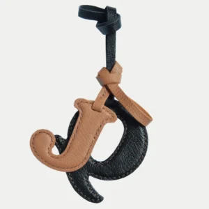 letter bag charm Handmade Leather Keychain