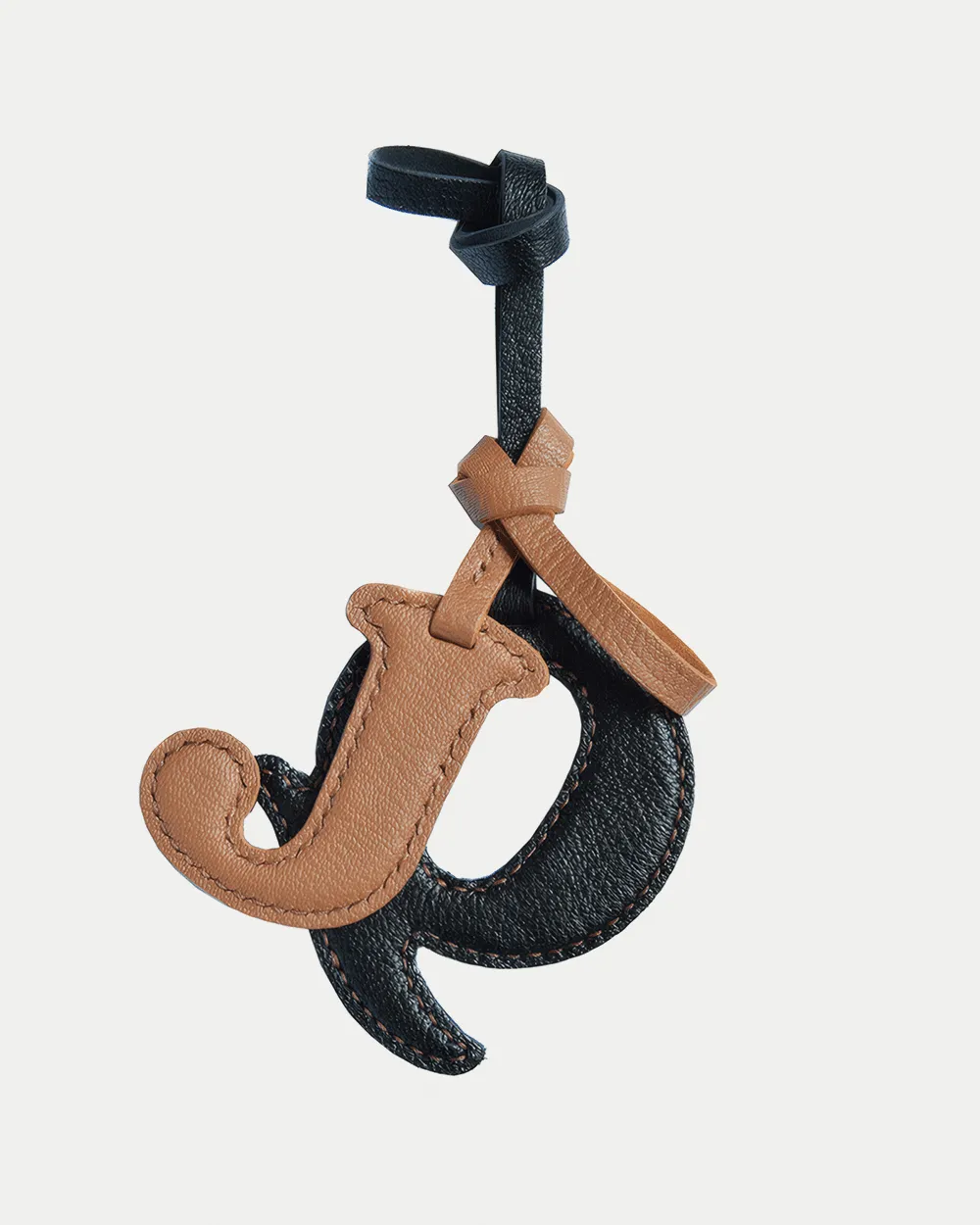 letter bag charm Handmade Leather Keychain