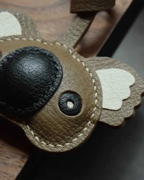 koala bag charm, leather koala keychain, handmade koala bag charm, animal bag accessory, koala leather keychain, car key accessory