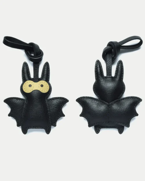 leather bat bag charm Handmade Cartoon Keychain