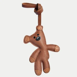 bear bag charm, leather bear keychain, handmade bear bag charm, animal bag accessory, bear leather keychain, car key accessory