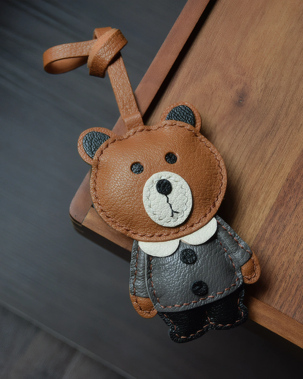 Bear Bag Charm - Handcrafted Leather Favorite - AZEKA