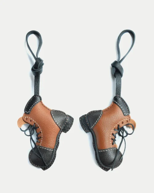 leather boot bag charm, boot leather keychain, handmade boot bag charm, lace-up leather boot accessory, vintage leather keychain, car key accessory