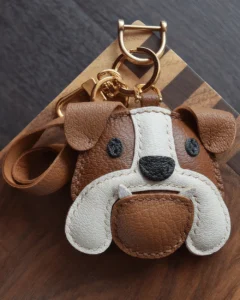 bulldog bag charm, leather bulldog keychain, handmade bulldog bag charm, dog bag accessory, bulldog leather keychain, car key accessory