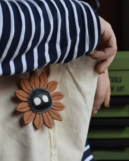 leather sunflower bag charm, sunflower leather keychain, floral sunflower bag charm, handmade sunflower accessory, leather flower keychain, car key accessory