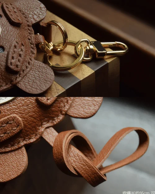 teddy bear bag charm, leather teddy bear keychain, handmade teddy bear bag charm, animal bag accessory, teddy bear leather keychain, car key accessory