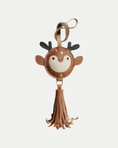 Deer Bag Charm Minimalist Leather Animal Design