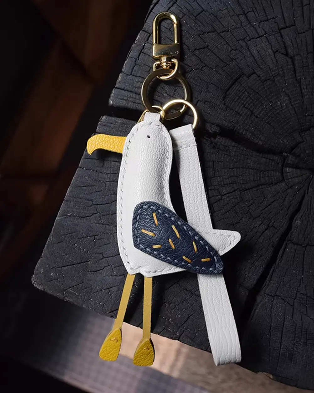 Whimsical Seagull Bag Charm - Handcrafted Favorite - AZEKA