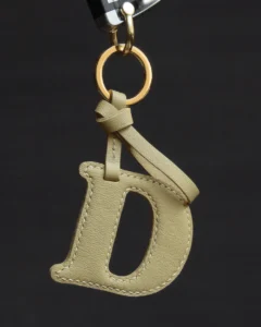 letter bag charm Handmade Leather Keychain