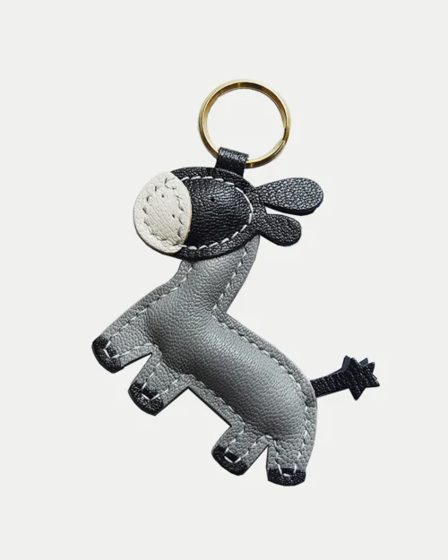 Donkey Bag Charm handcrafted from premium leather. Hand-stitched over three days and gift boxed for bags, keys, or car keys.