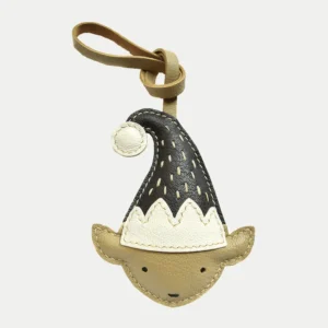 elf bag charm, leather elf keychain, handmade elf bag charm, fantasy bag accessory, elf leather keychain, car key accessory