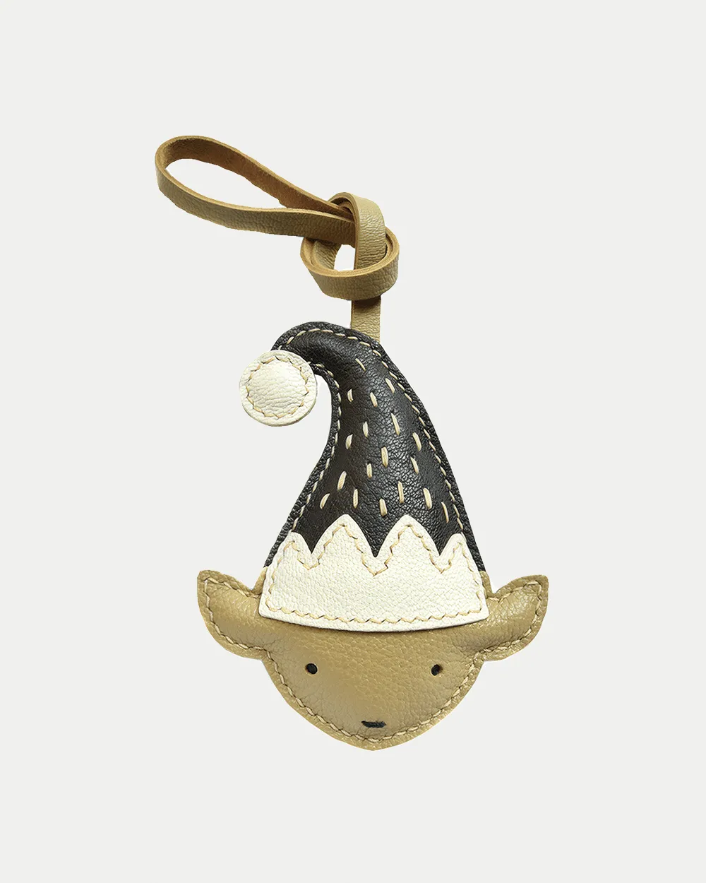 elf bag charm, leather elf keychain, handmade elf bag charm, fantasy bag accessory, elf leather keychain, car key accessory