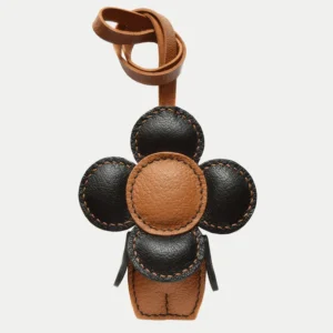 flower bag charm, leather flower keychain, handmade flower bag charm, floral bag accessory, flower leather keychain, car key accessory