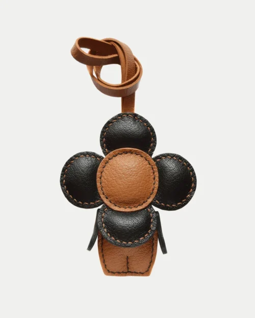 flower bag charm, leather flower keychain, handmade flower bag charm, floral bag accessory, flower leather keychain, car key accessory