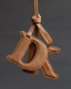 letter bag charm Handmade Leather Keychain