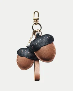 Acorn Bag Charm with Handcrafted Leather Detail