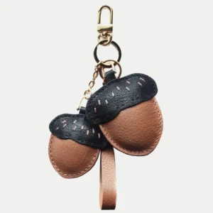 Acorn Bag Charm with Handcrafted Leather Detail