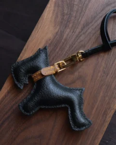schnauzer bag charm, leather schnauzer keychain, handmade leather bag charm, minimalist dog accessory, car key leather charm, gift ready leather accessory