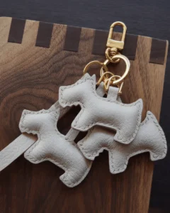 dog bag charm, leather dog keychain, handmade dog bag charm, animal bag accessory, dog leather keychain, car key accessory