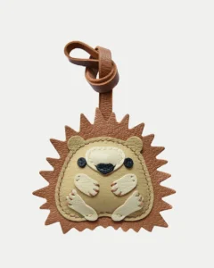 hedgehog bag charm Handmade Leather Keychain