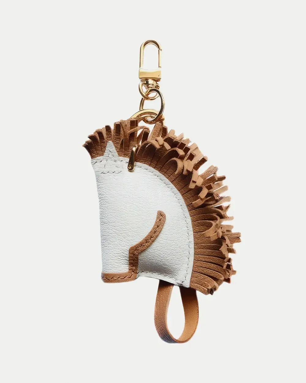horse bag charm, leather horse keychain, handmade leather bag charm, animal leather accessory, gift-ready bag charm, car key accessory leather