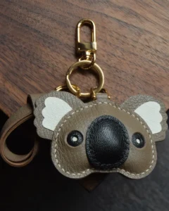 koala bag charm, leather koala keychain, handmade koala bag charm, animal bag accessory, koala leather keychain, car key accessory