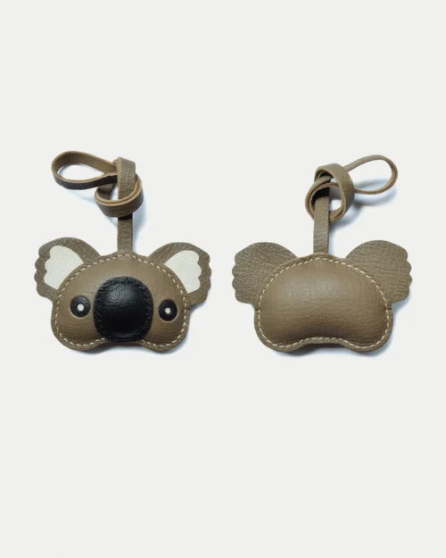 koala bag charm, leather koala keychain, handmade koala bag charm, animal bag accessory, koala leather keychain, car key accessory