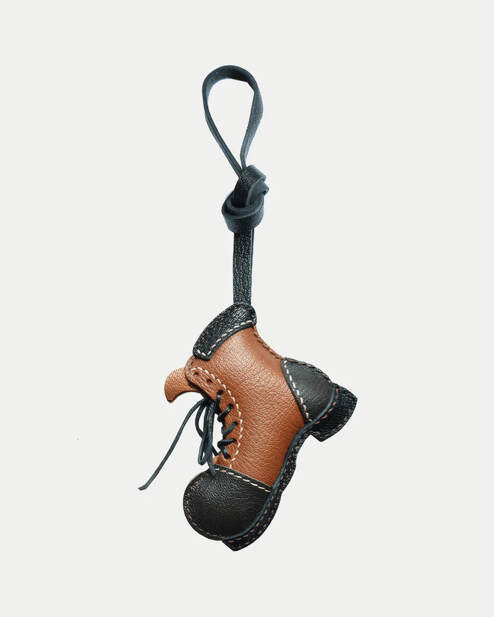 leather boot bag charm, boot leather keychain, handmade boot bag charm, lace-up leather boot accessory, vintage leather keychain, car key accessory