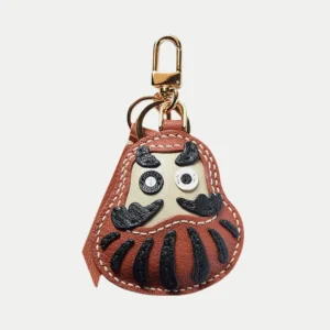 Daruma Leather Keychain