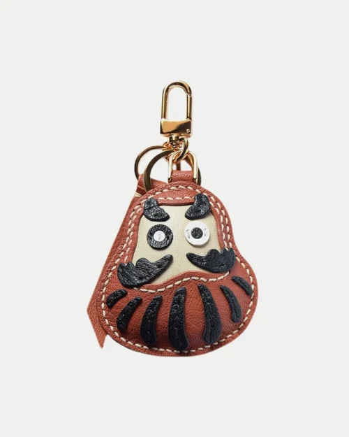 Daruma Leather Keychain