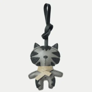 leather ragdoll cat bag charm, ragdoll cat leather keychain, cute cat bag charm, handmade cat accessory, leather cat doll keychain