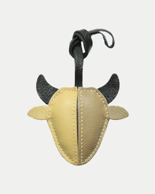 leather Taurus bull bag charm, taurus leather keychain, zodiac bull bag charm, handmade taurus accessory, leather zodiac keychain, car key accessory