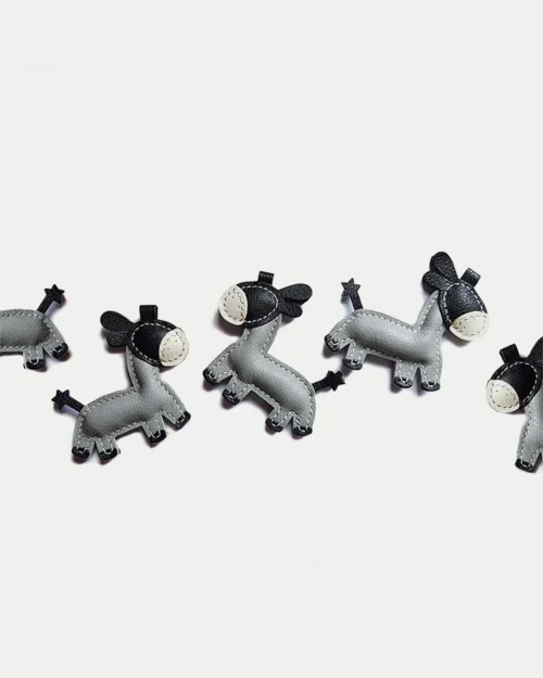 Donkey Bag Charm handcrafted from premium leather. Hand-stitched over three days and gift boxed for bags, keys, or car keys.