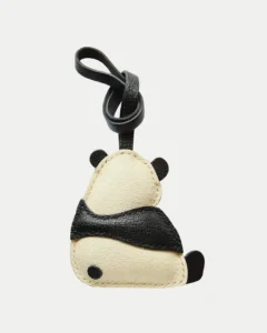 panda bag charm Handmade Leather Keychain