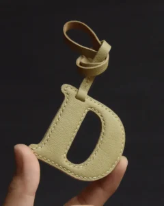letter bag charm Handmade Leather Keychain