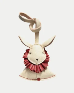 Playful Rabbit Bag Charm Handmade Leather Keychain