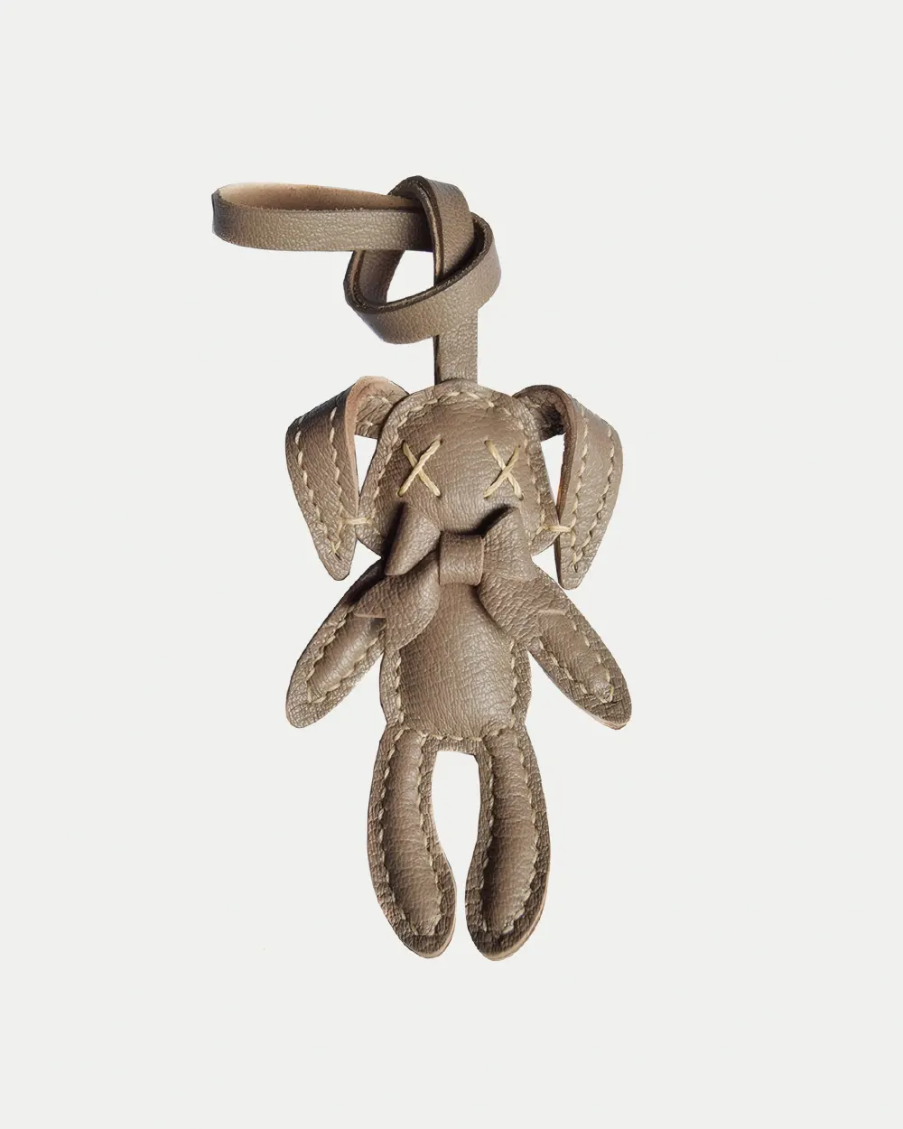 rabbit bag charm, leather rabbit keychain, handmade rabbit leather charm, rabbit bag accessory, car key leather charm, gift ready leather accessory