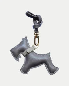 Schnauzer Bag Charm Minimalist Leather Dog Design