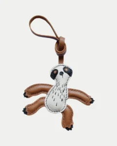 Sloth Bag Charm with Playful Abstract Leather Design