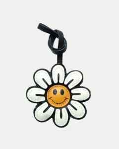 smile flower bag charm Handmade Leather Keychain