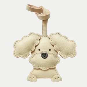 teddy dog bag charm, leather teddy dog keychain, handmade teddy dog bag charm, animal bag accessory, dog leather keychain, car key accessory