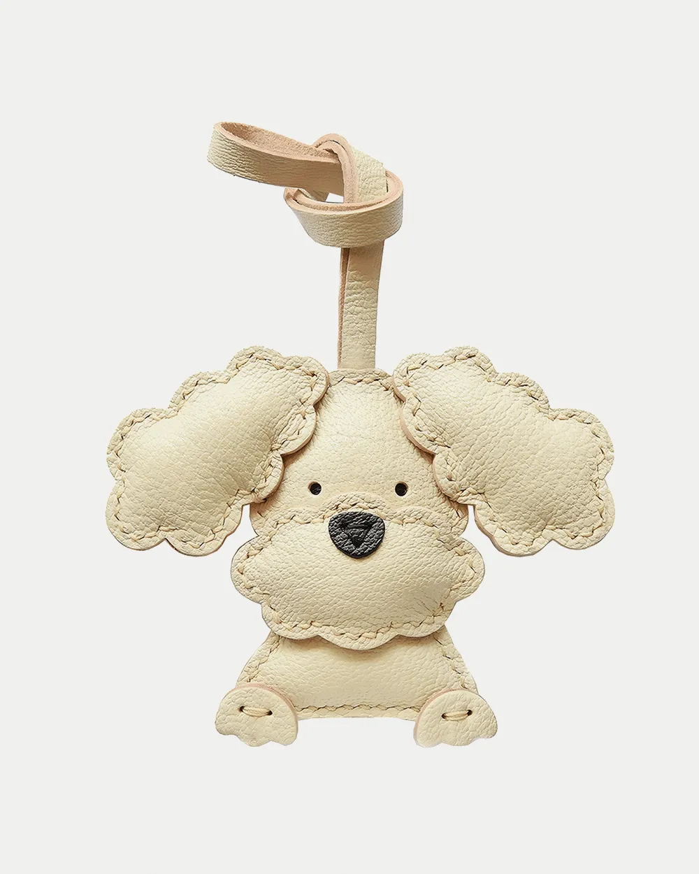 teddy dog bag charm, leather teddy dog keychain, handmade teddy dog bag charm, animal bag accessory, dog leather keychain, car key accessory