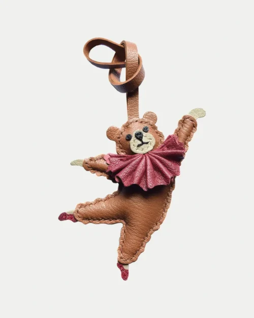 trendy cartoon bag charm,cartoon leather keychain,handmade cartoon leather charm,cartoon bag accessory,car key accessory leather,abstract cartoon charm,ballet style bag charm,handcrafted leather accessory,designer bag charm,leather keychain cartoon