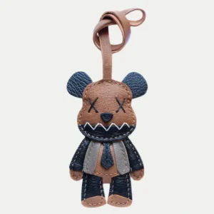 trendy cartoon bag charm, cartoon leather keychain, handmade cartoon leather charm, cartoon bag accessory, car key leather charm, gift ready leather accessory