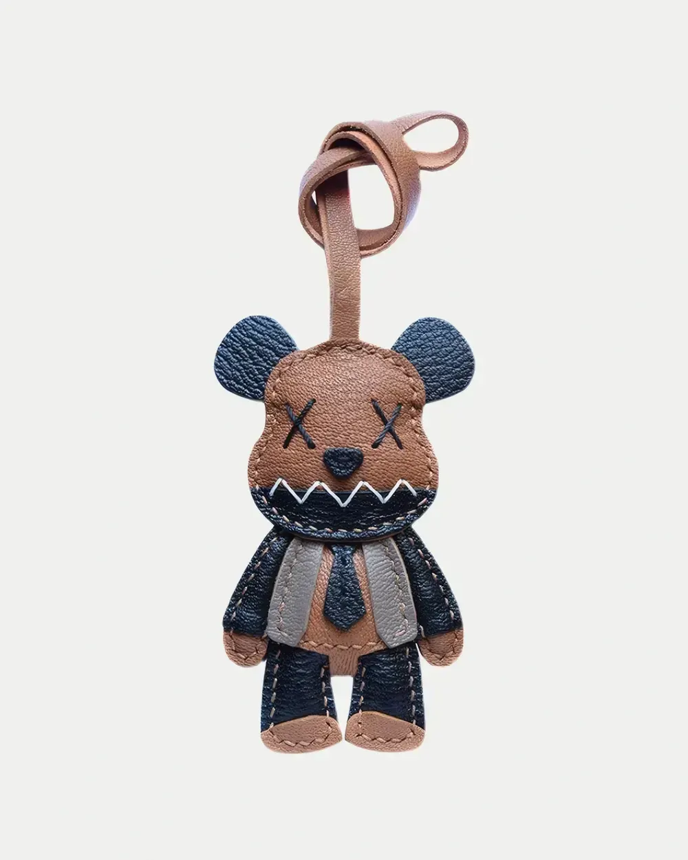 trendy cartoon bag charm, cartoon leather keychain, handmade cartoon leather charm, cartoon bag accessory, car key leather charm, gift ready leather accessory