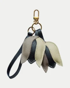 Tulip Bag Charm with Layered Leather Petals