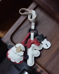 A festive letter bag charm handcrafted from French goatskin leather. Choose from 26 letters and create custom combinations, hand-stitched and gift boxed.